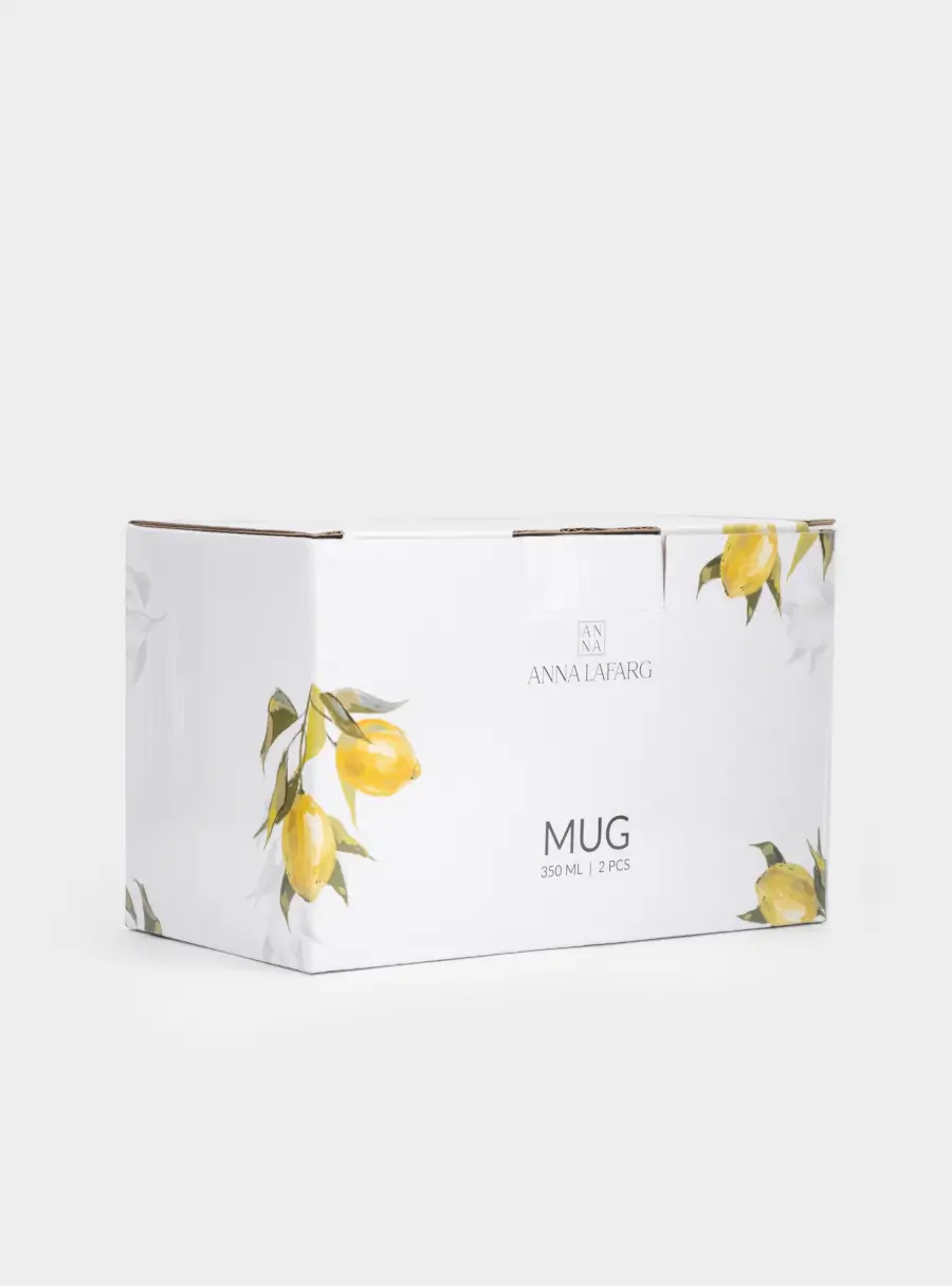 Кружка, 350 мл, 2 шт, фарфор P, белый, Лимоны, Palermo, image-8