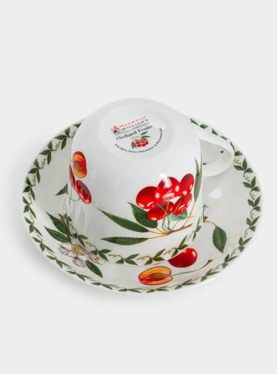 Чашка с блюдцем, 480 мл, Вишня, image-5