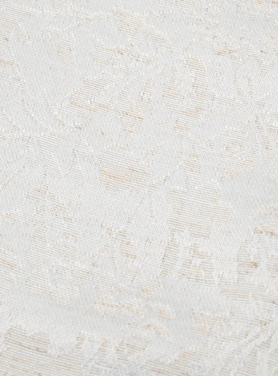 Дорожка настольная, 40х160 см, жаккард, полиэстер/лен, бежевая, Цветы, Vernazza, image-1