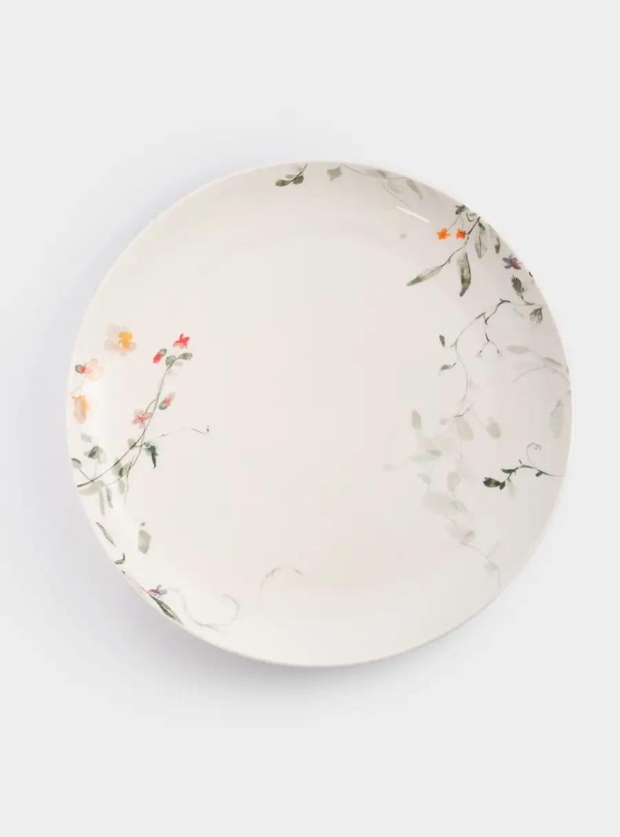 Тарелка обеденная, 27 см, фарфор N, белая, Цветы и листья, Primrose ,image-1