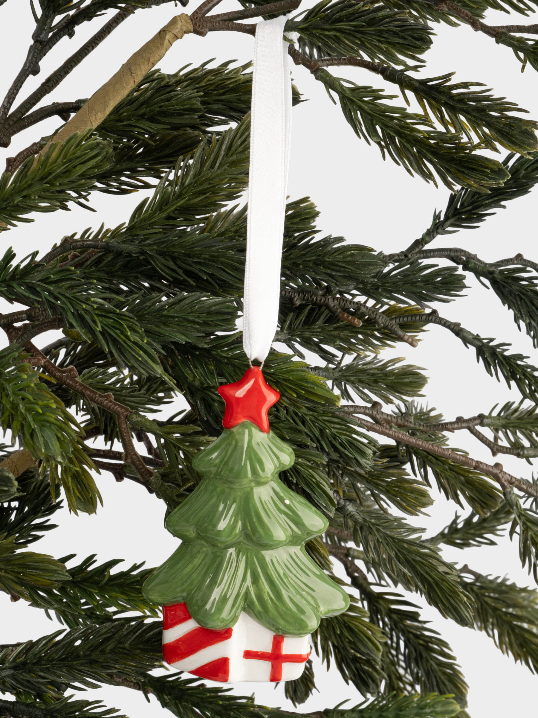Игрушка елочная, 9 см, керамика, Елка с подарками, New year, image-2