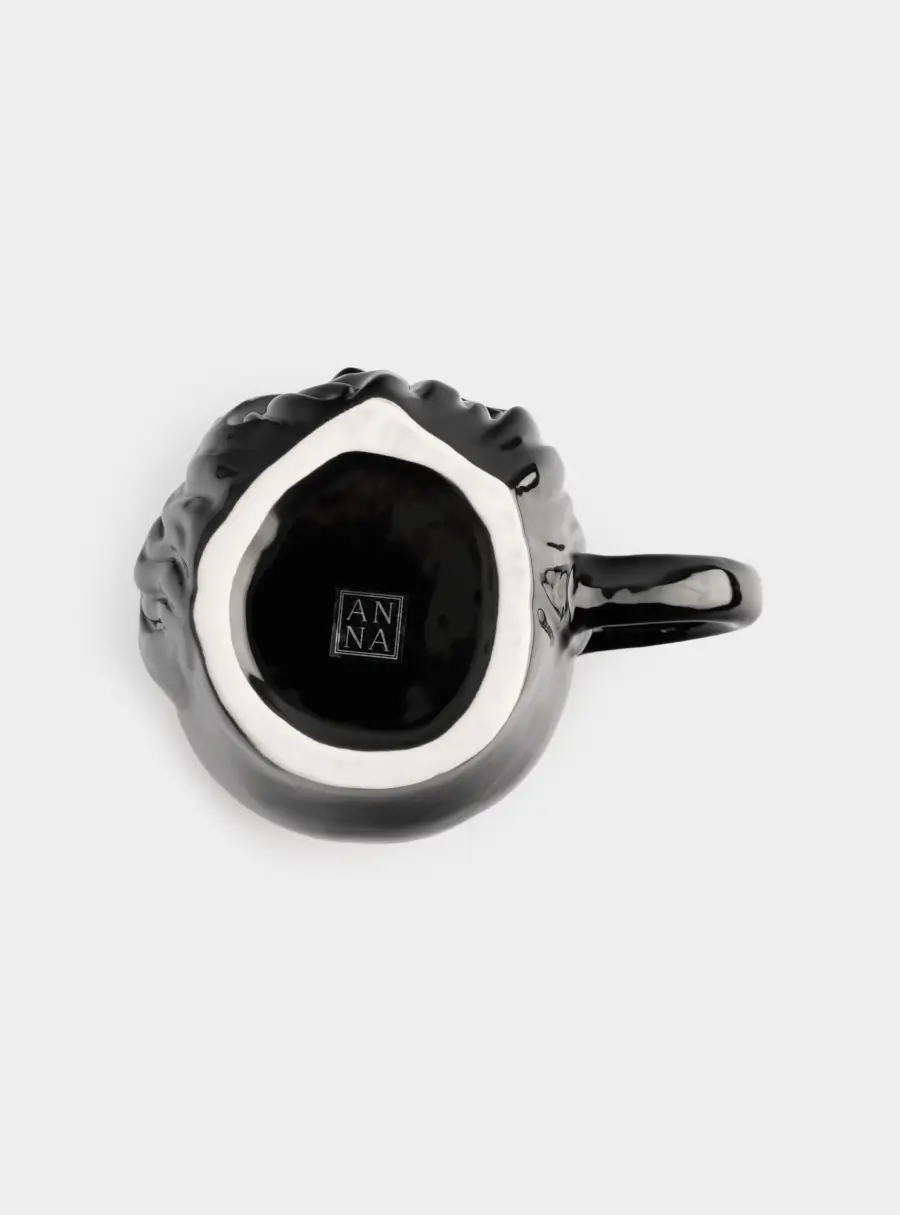 Кружка, 560 мл, керамика, черно-серебристая, Мужчина с бородой, Manly, image-4