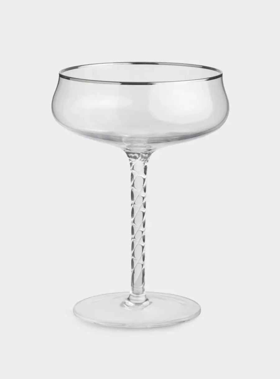 Бокал-креманка для шампанского, 250 мл, 2 шт, стекло, с серебристым кантом, Rhapsody ,image-3