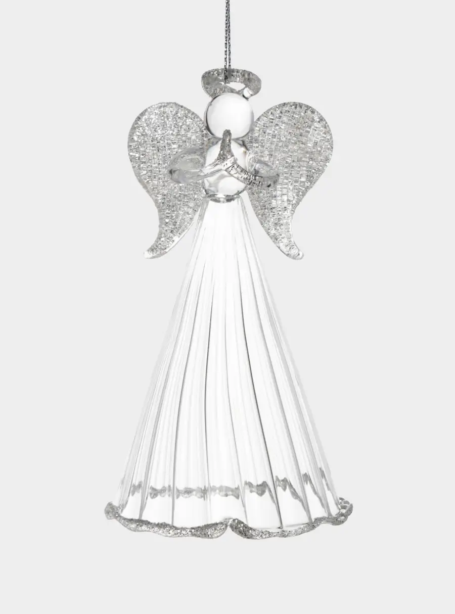 Игрушка елочная, 11 см, стекло, серебристая, Ангел, Event ,image-0