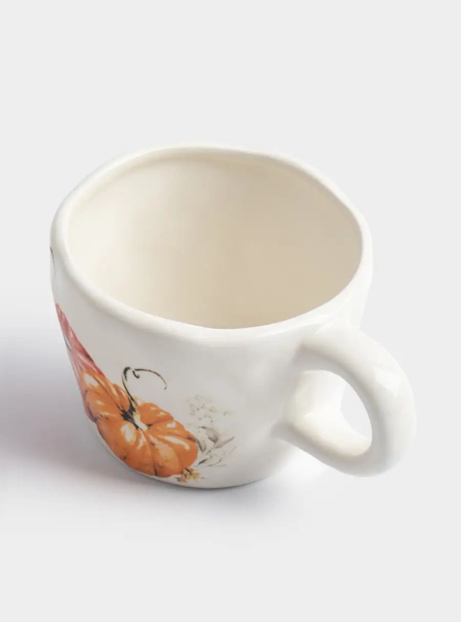Кружка, 320 мл, керамика D, молочная, Тыквы, Bright pumpkin ,image-1