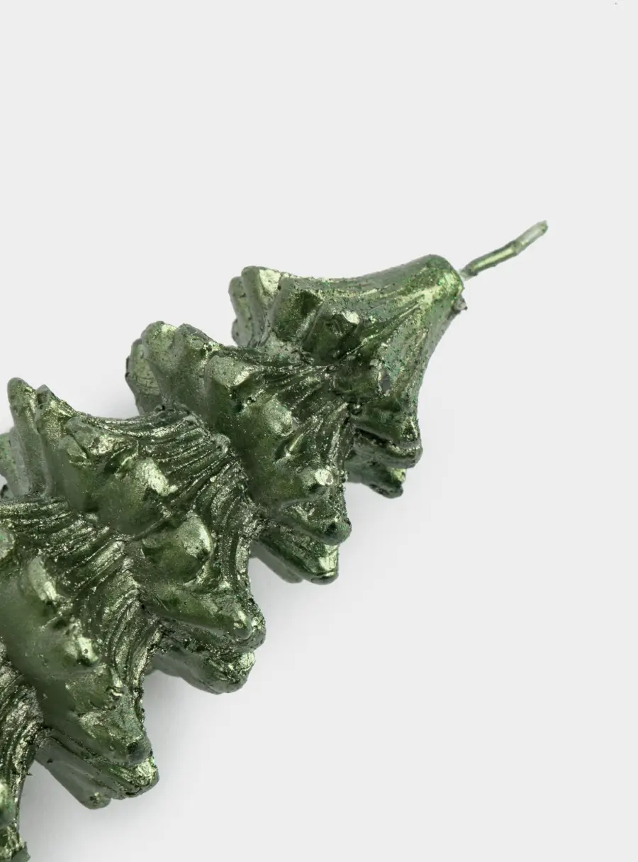 Свеча, 16 см, зеленая, Елка, New year, image-3