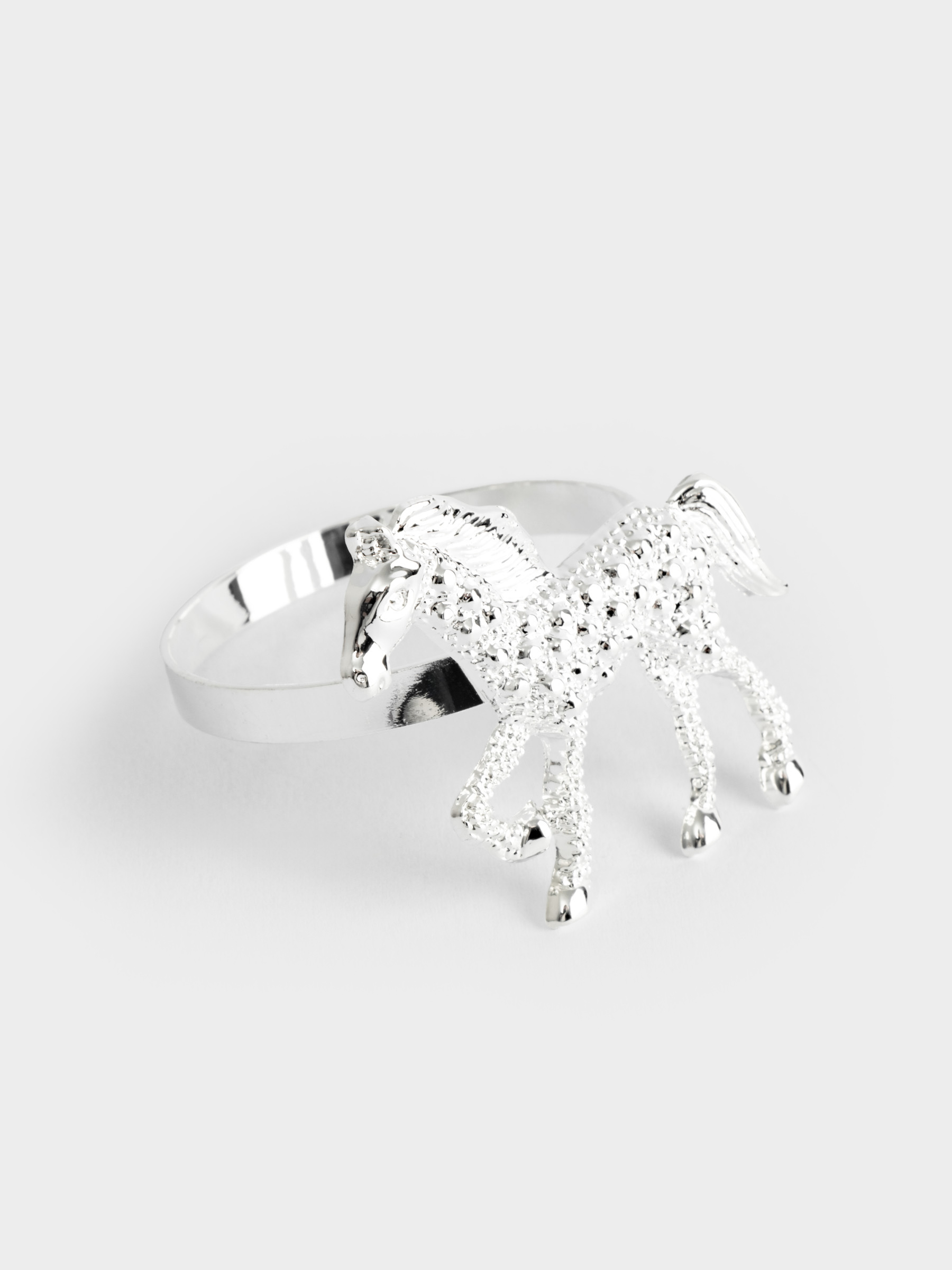 Кольцо для салфеток, 4 см, металл, серебристое, Лошадь, Horse, image-3