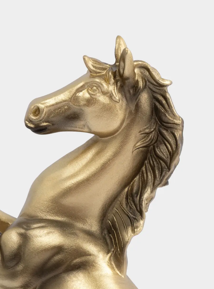 Статуэтка, 25 см, полирезин, золотистая, Конь на дыбах, Horse ,image-2