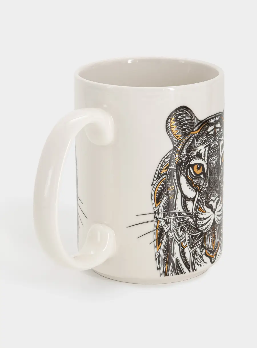 Кружка, 500 мл, фарфор N, белая, Тигр, Wild ,image-3