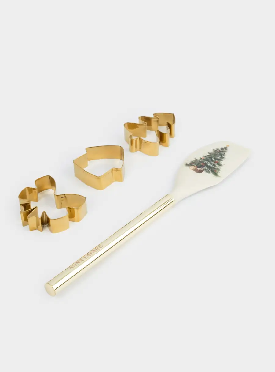 Набор для выпечки, 4 пр, лопатка/формы, силикон/сталь, молочно-золотистый, Townlet ,image-1