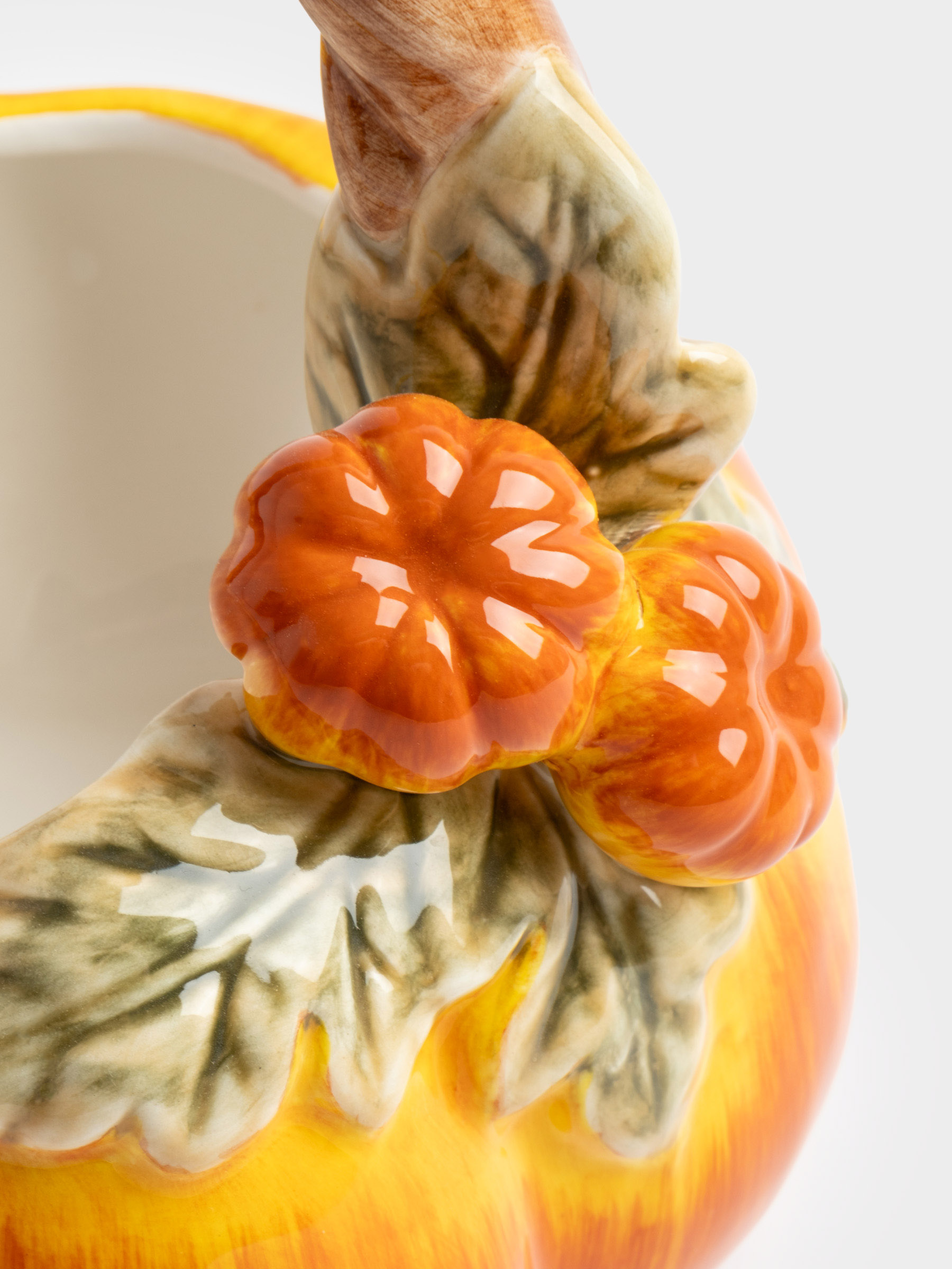 Конфетница, 21х21 см, с ручкой, керамика, оранжево-зеленая, Тыква, Bright pumpkin, image-5