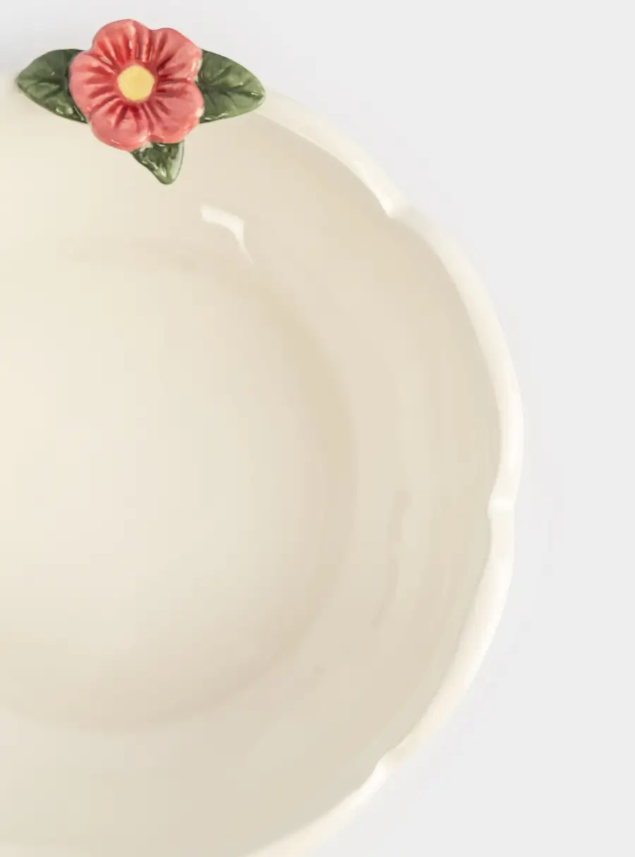 Салатник, 16х6 см, 690 мл, керамика, молочный, Цветок, Gentle flower, image-5