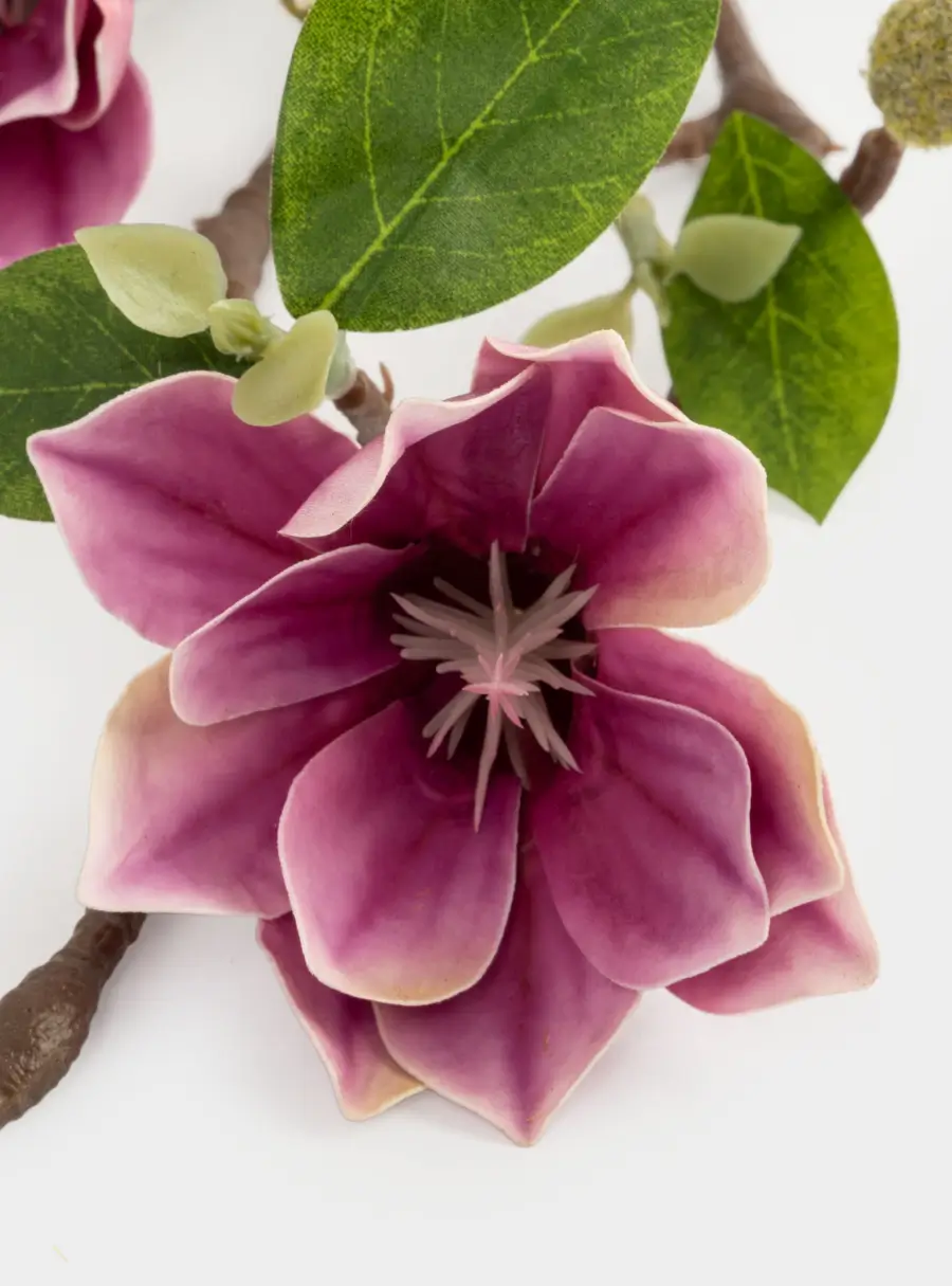 Ветка декоративная, 53 см, полиэстер/металл, Розовый цветок, Interior spring, image-4