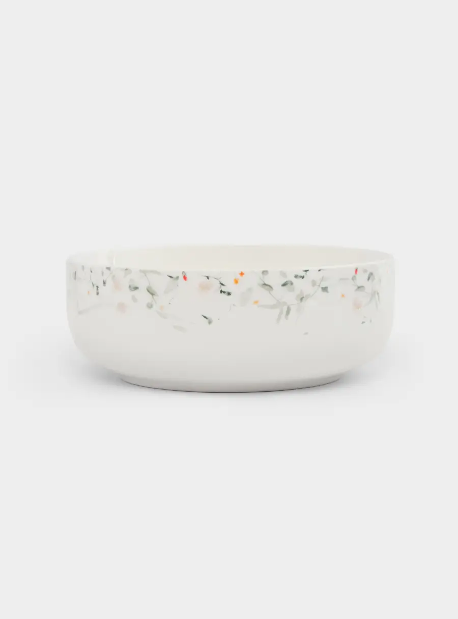 Салатник, 16х6 см, 700 мл, фарфор N, белый, Цветы и листья, Primrose ,image-0