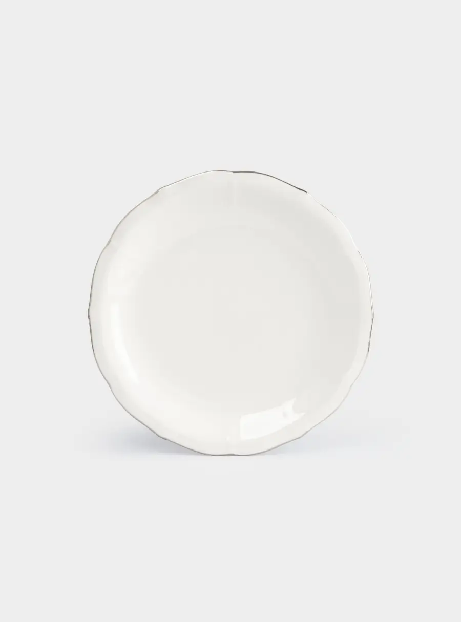 Сервиз обеденный, 6 перс, 18 пр, фарфор F, белый, с серебристым кантом, Dynasty, image-4