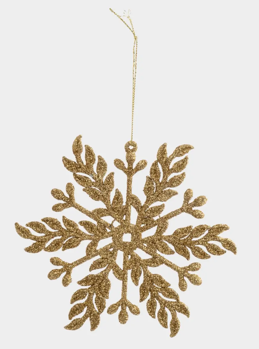 Игрушка елочная, 15 см, пластик, шампань, Снежинка, New year, image-2