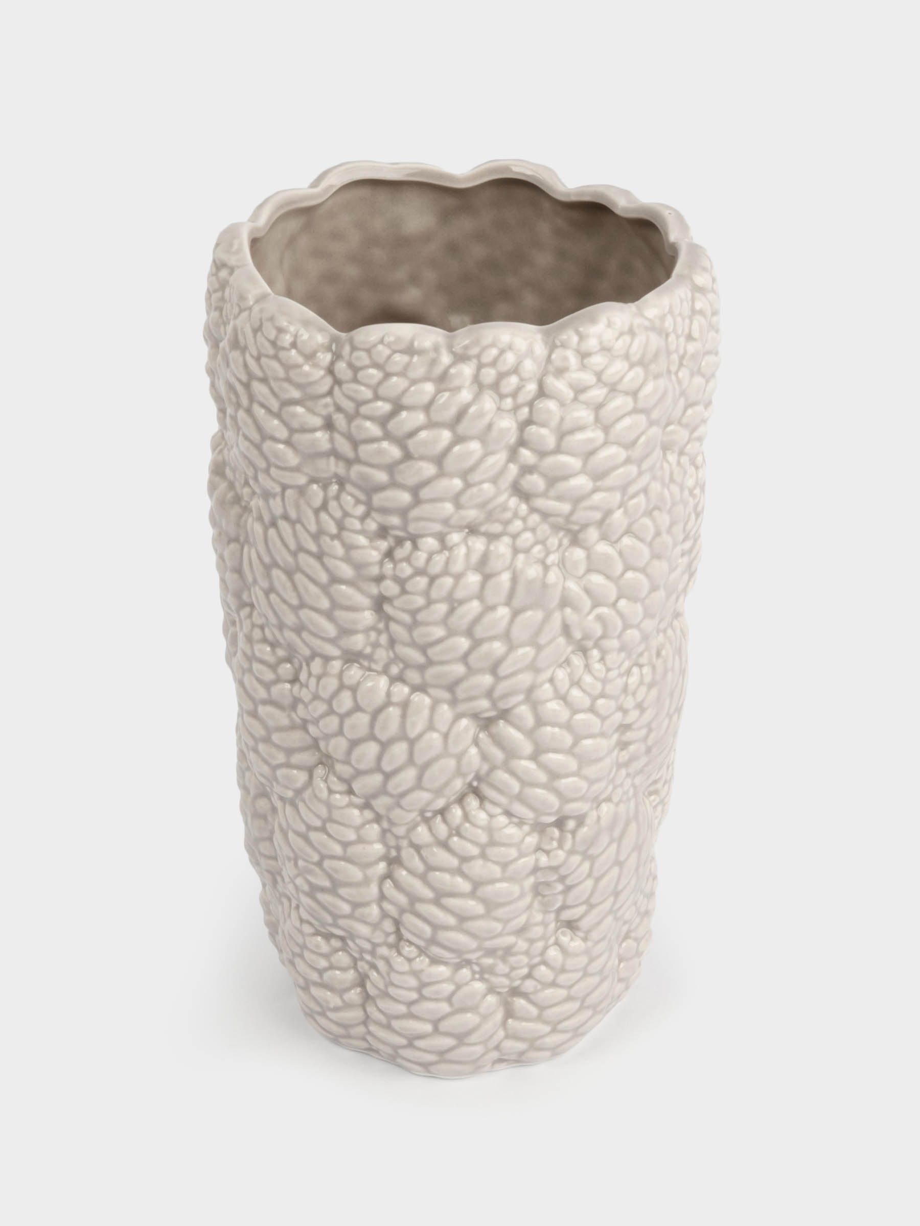 Ваза для цветов, 22 см, фарфор P, бежево-молочная, Шишки, Pinecone, image-1