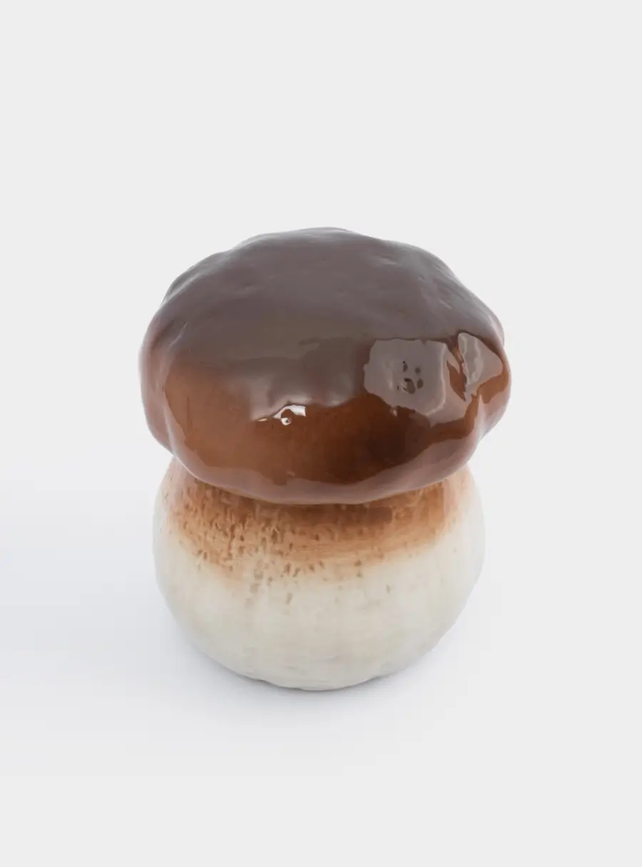 Емкость для хранения, 14x16 см, 780 мл, керамика, молочно-коричневая, Гриб, Autumn forest ,image-2