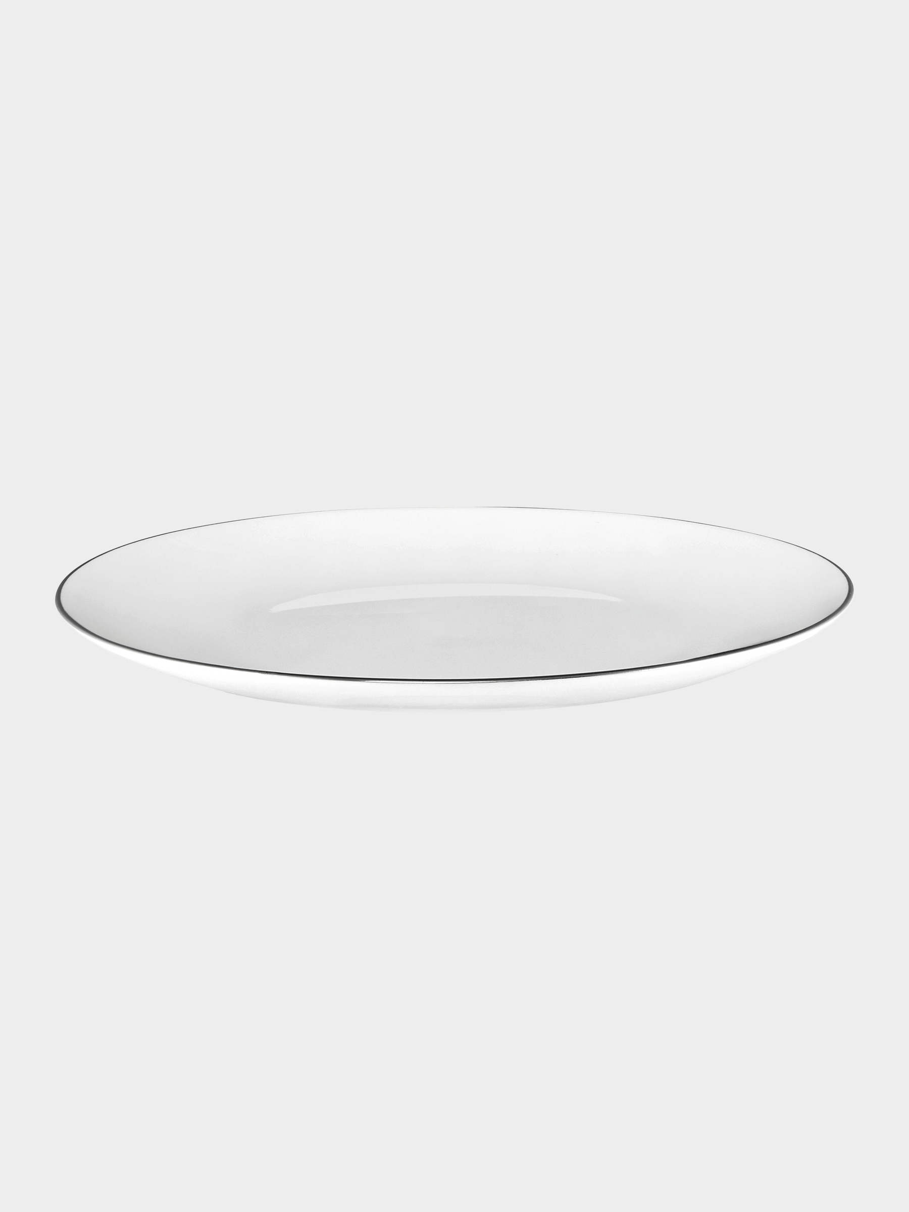 Тарелка закусочная, 23 см, фарфор P, белая, с серебристым кантом, White Platinum, image-1
