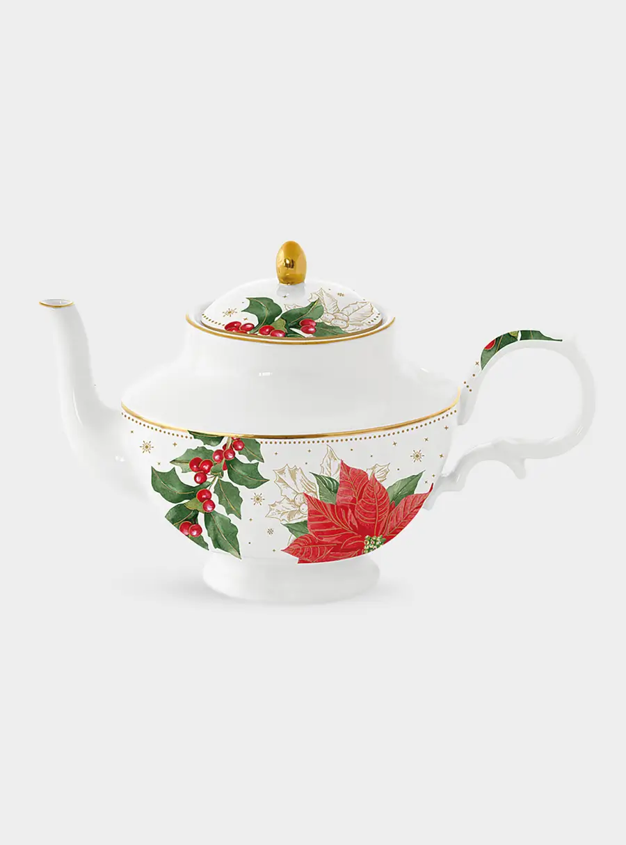 Чайник, 800 мл, Пуансеттия и ягоды, image-0