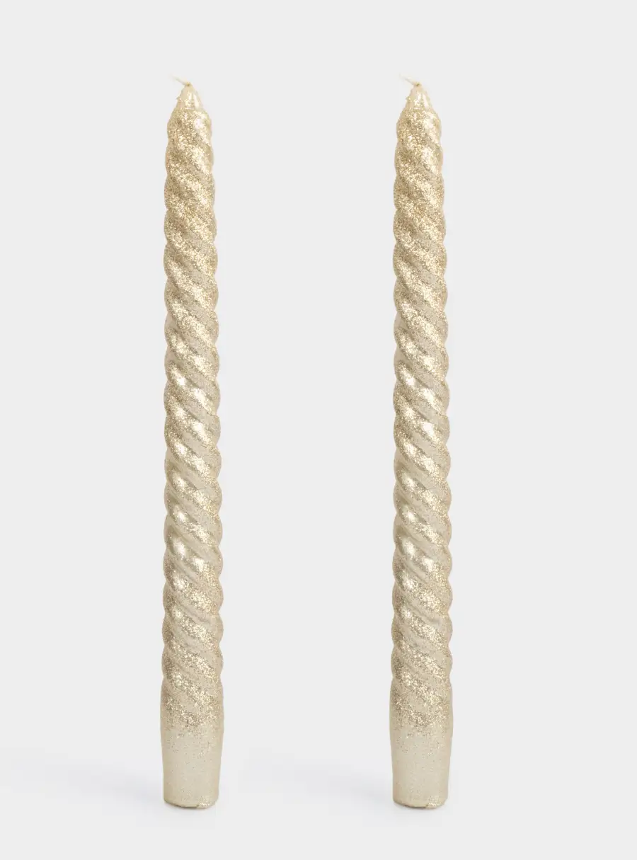 Свеча, 25 см, 2 шт, тонкая, шампань, Rope ,image-0