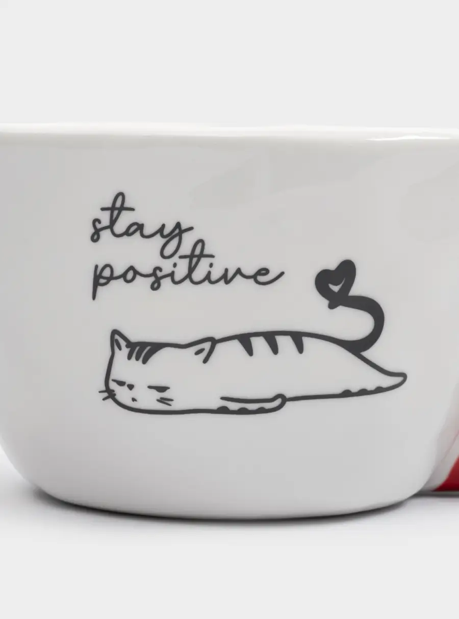 Кружка, 350 мл, фарфор N, бело-красная, Кот, Eccentric, image-6