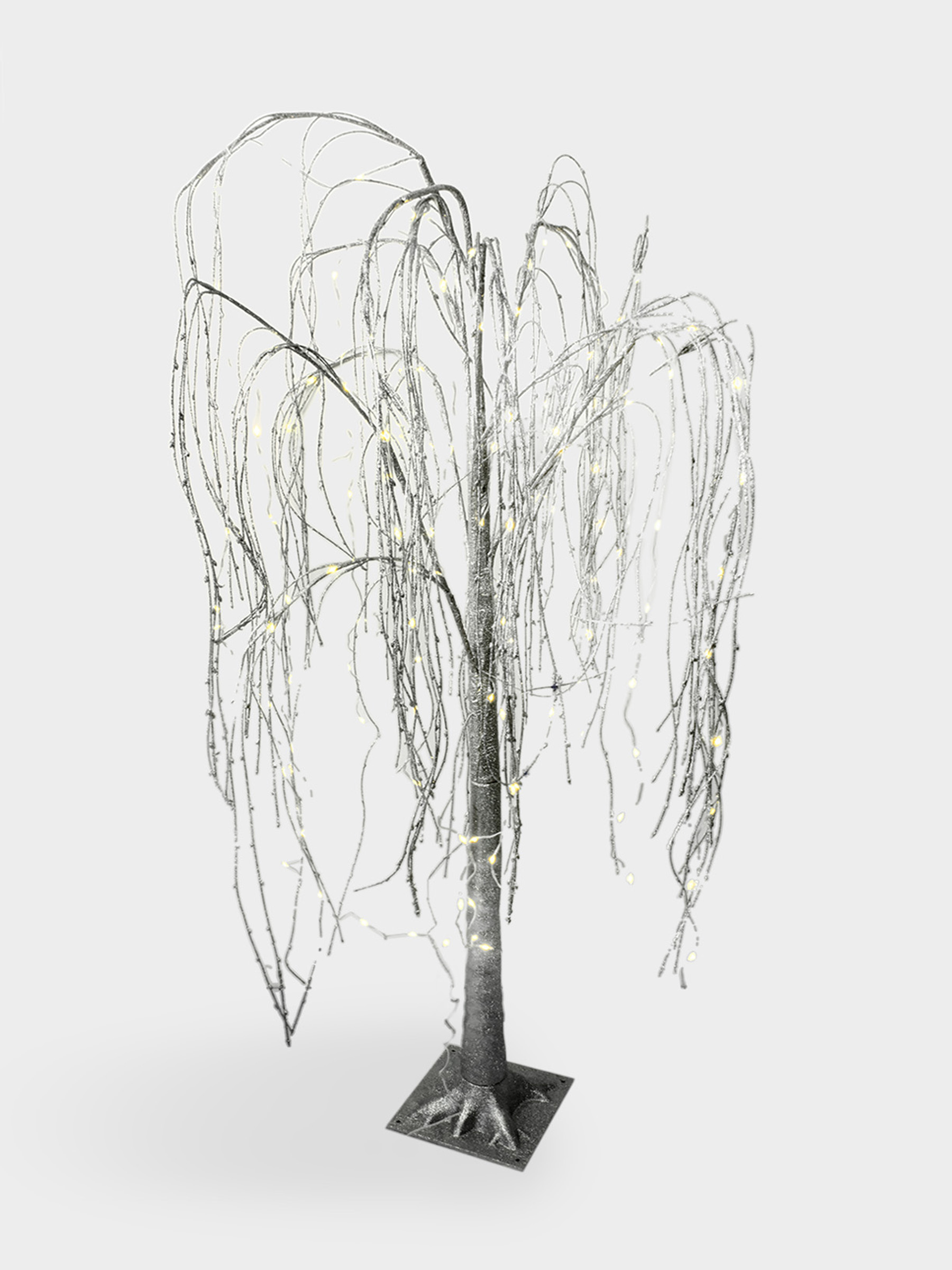 Дерево декоративное, 1,5 м, 8 режимов, с подсветкой, серебристое, с блестками, Event, image-0
