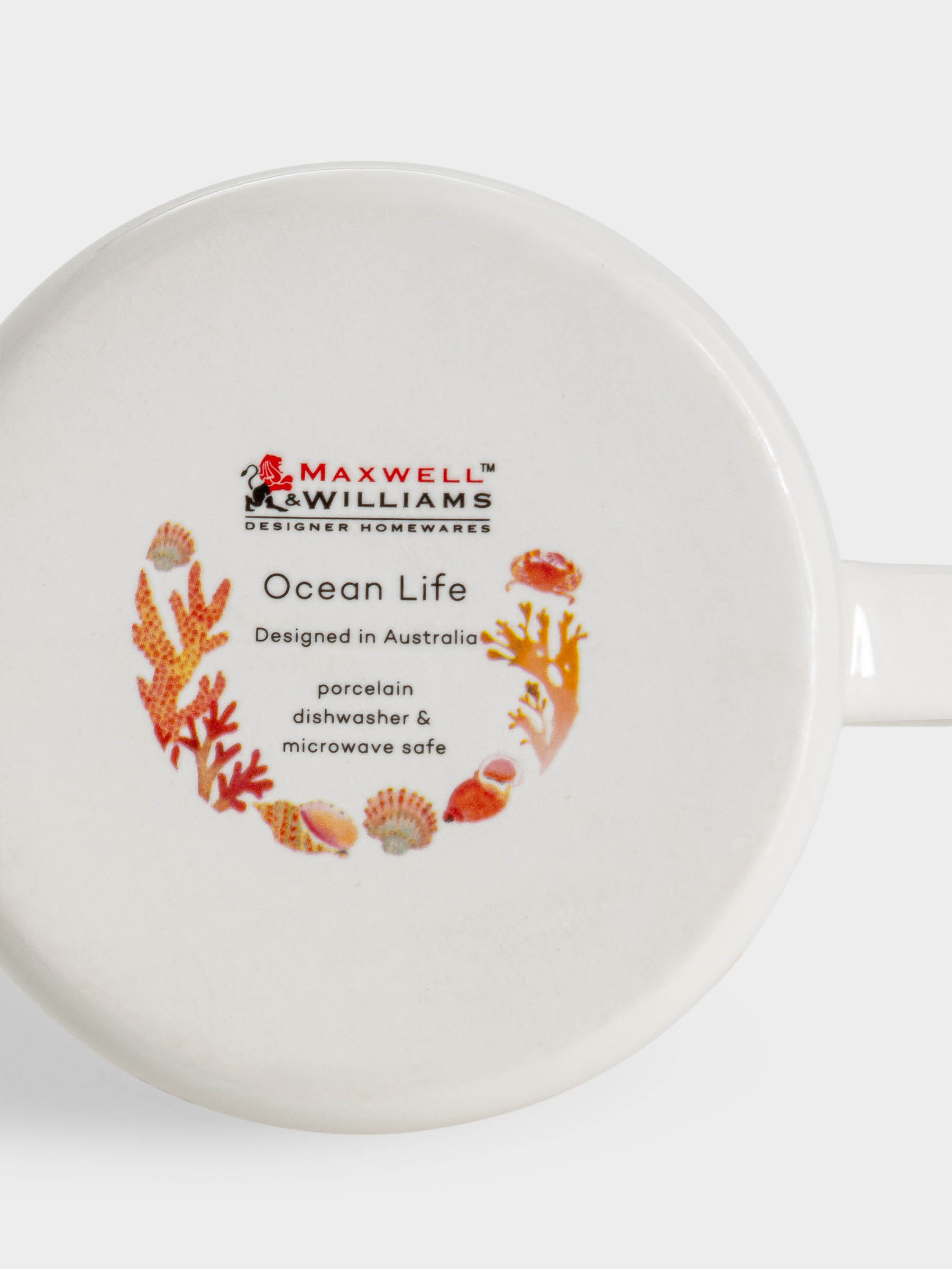 Кружка, 380 мл, фарфор P, белая/оранжевая, Морская жизнь, Ocean Life, image-3