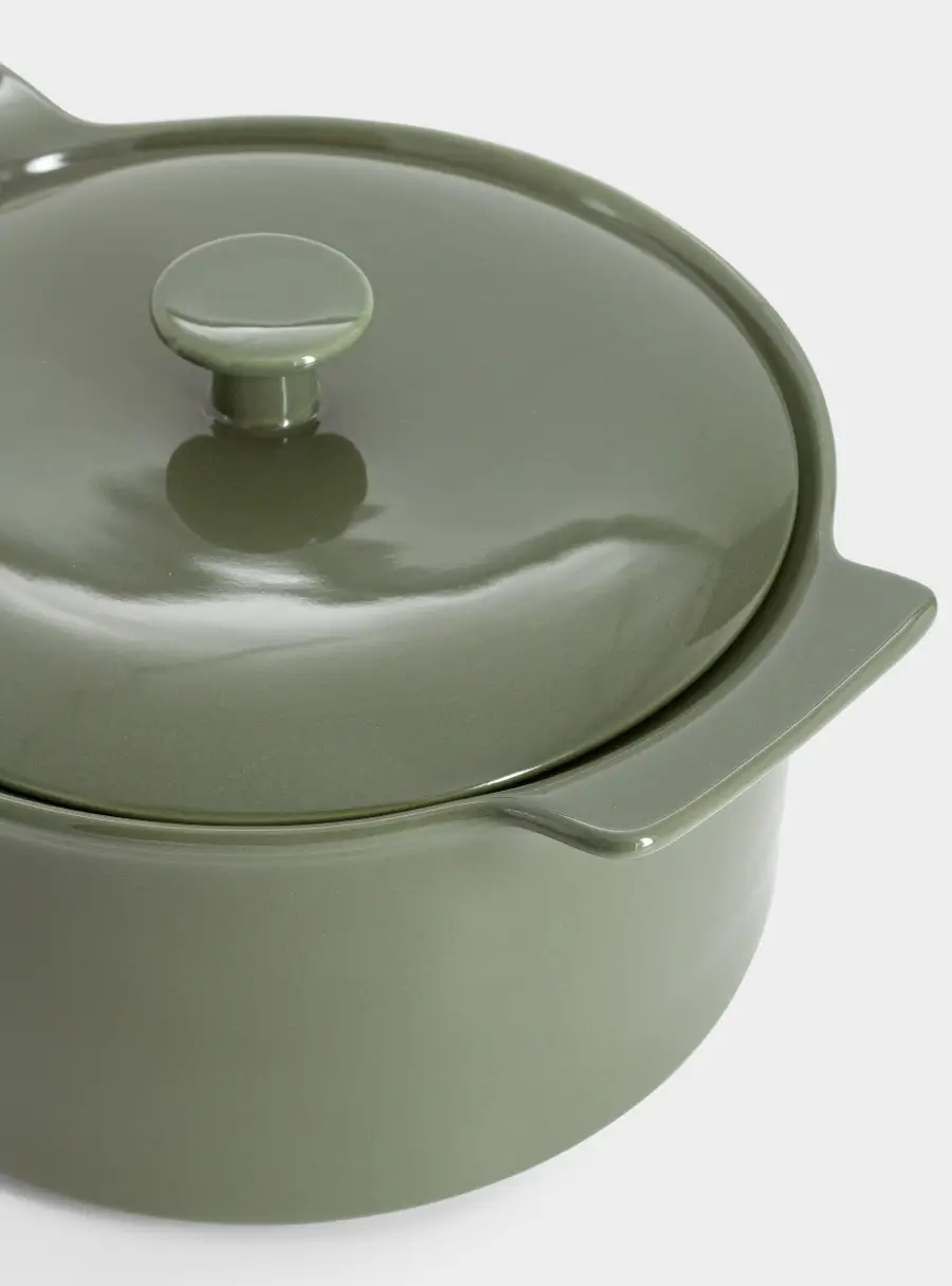 Кастрюля, 3 л, с крышкой, фарфор P, серо-зеленая, Indulgence ,image-3