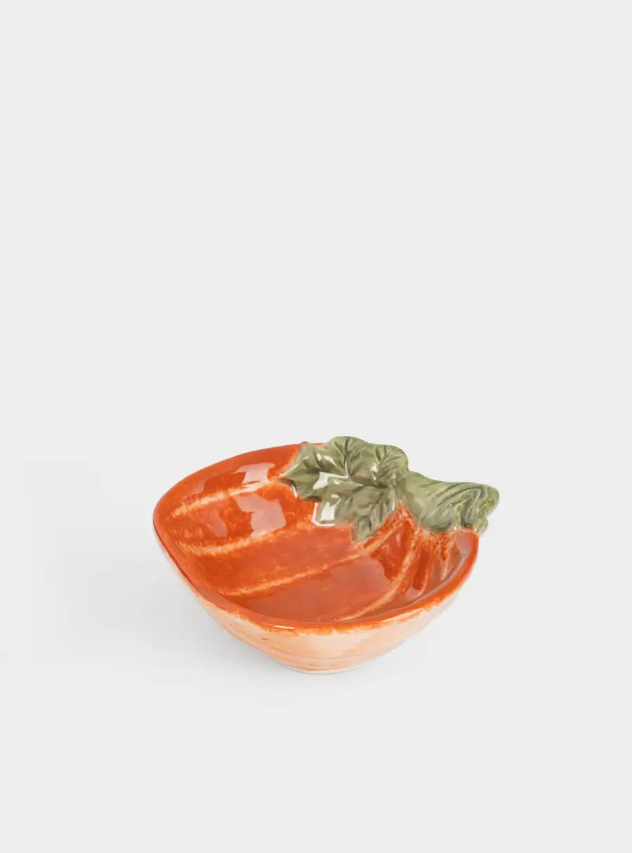Пиала, 15х14х5 см, 540 мл, керамика D, оранжево-зеленая, Тыква с листом, Bright pumpkin ,image-3