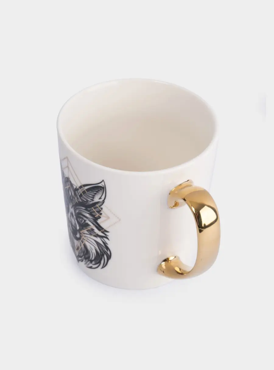 Кружка, 500 мл, фарфор N, бело-золотистая, Лис, Graphics, image-4
