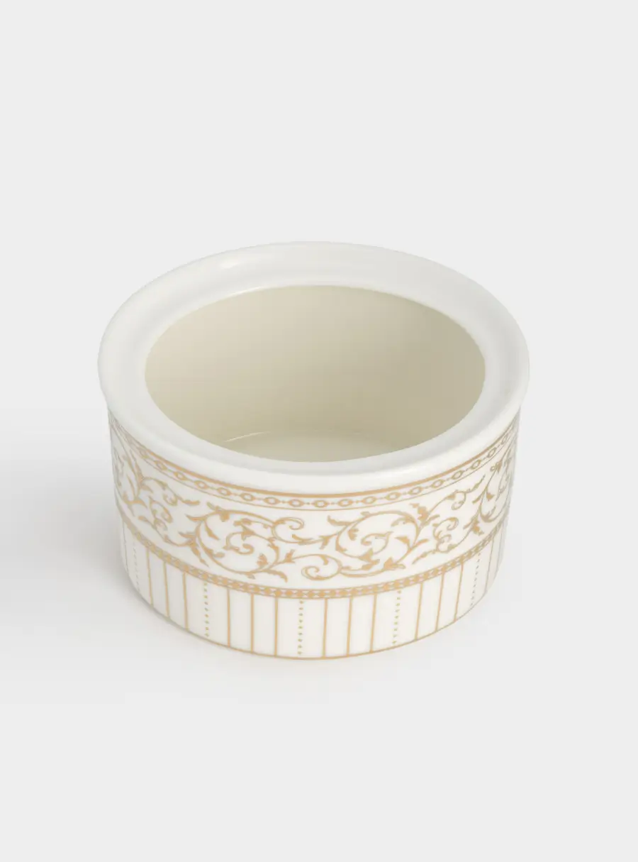 Сахарница, 10 см, 300 мл, фарфор N, белая, с золотистым орнаментом, Golden, image-3