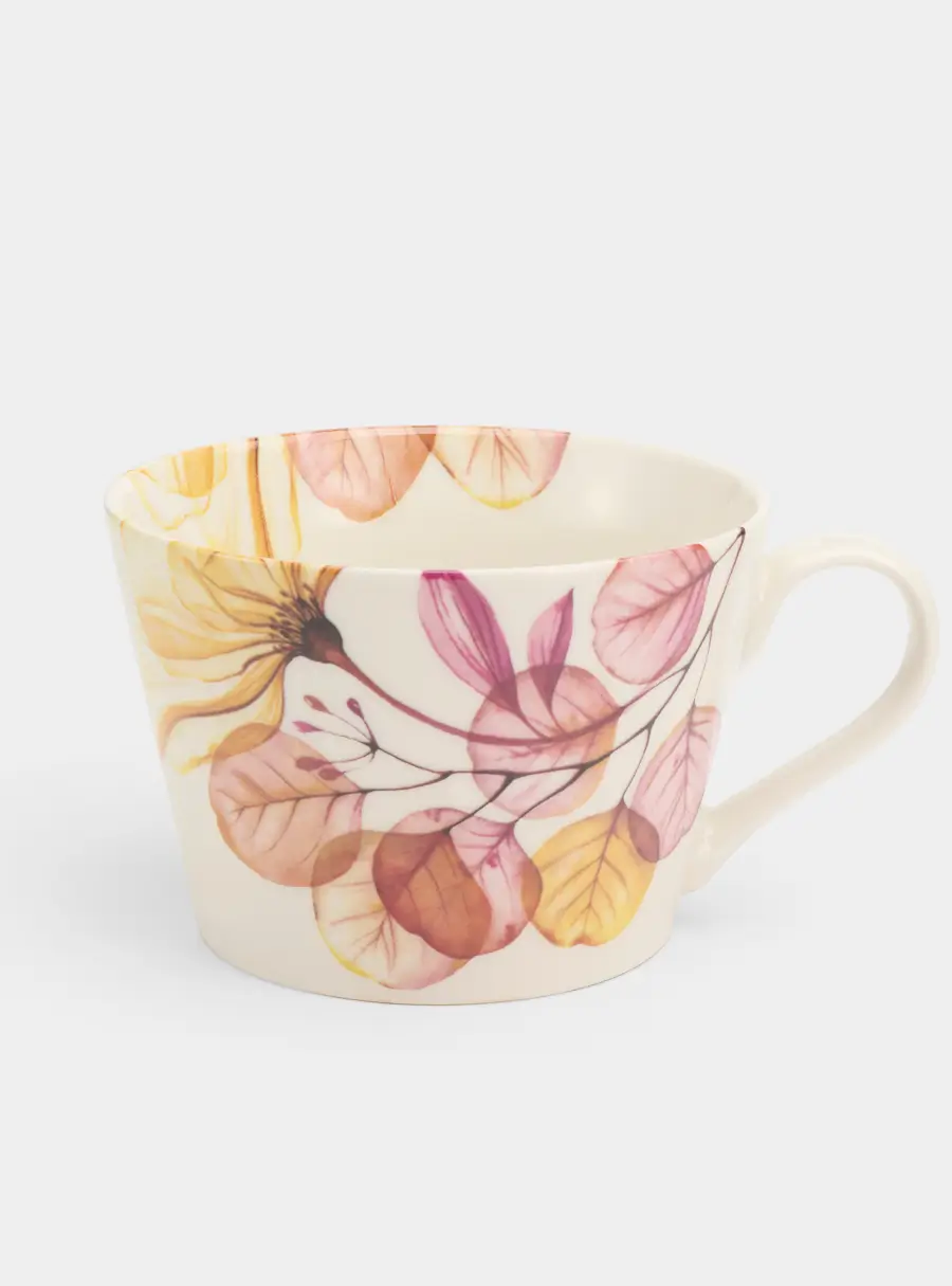 Кружка, 480 мл, фарфор N, белая, Азалия бежевая, Magic flowers ,image-0