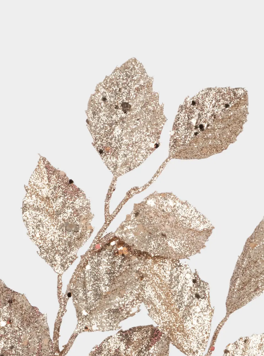 Ветка декоративная, 74 см, пластик/металл, золотистая, Листья, Interior gold ,image-3