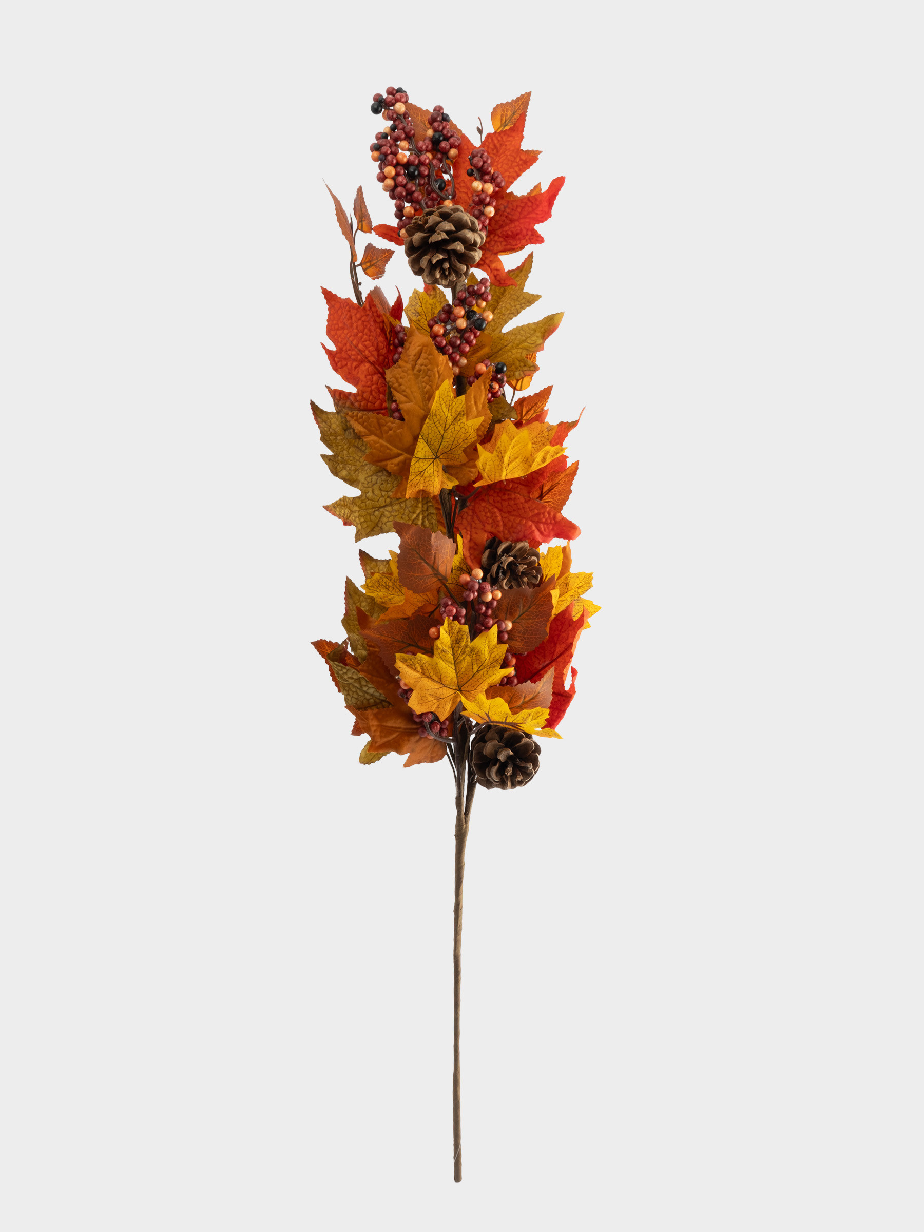 Ветка декоративная, 80 см, полиэстер/пенопласт, Осенние листья, Bright pumpkin, image-0