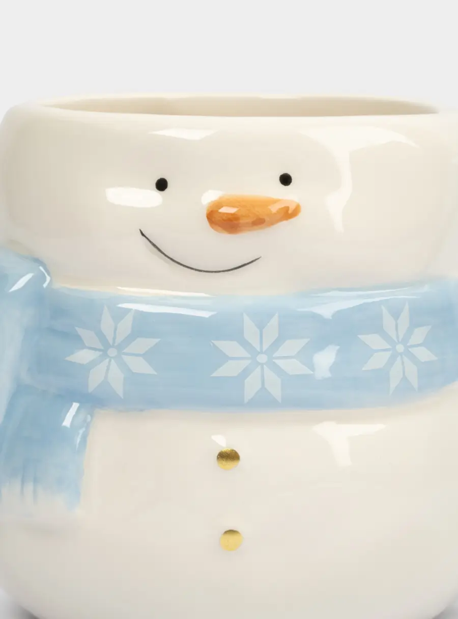 Кружка, 450 мл, керамика, бело-голубая, Снеговик в шарфе, Snowman ,image-3
