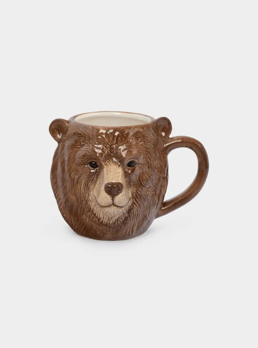 Кружка, 540 мл, керамика, коричневая, Медведь, Manly ,image-0