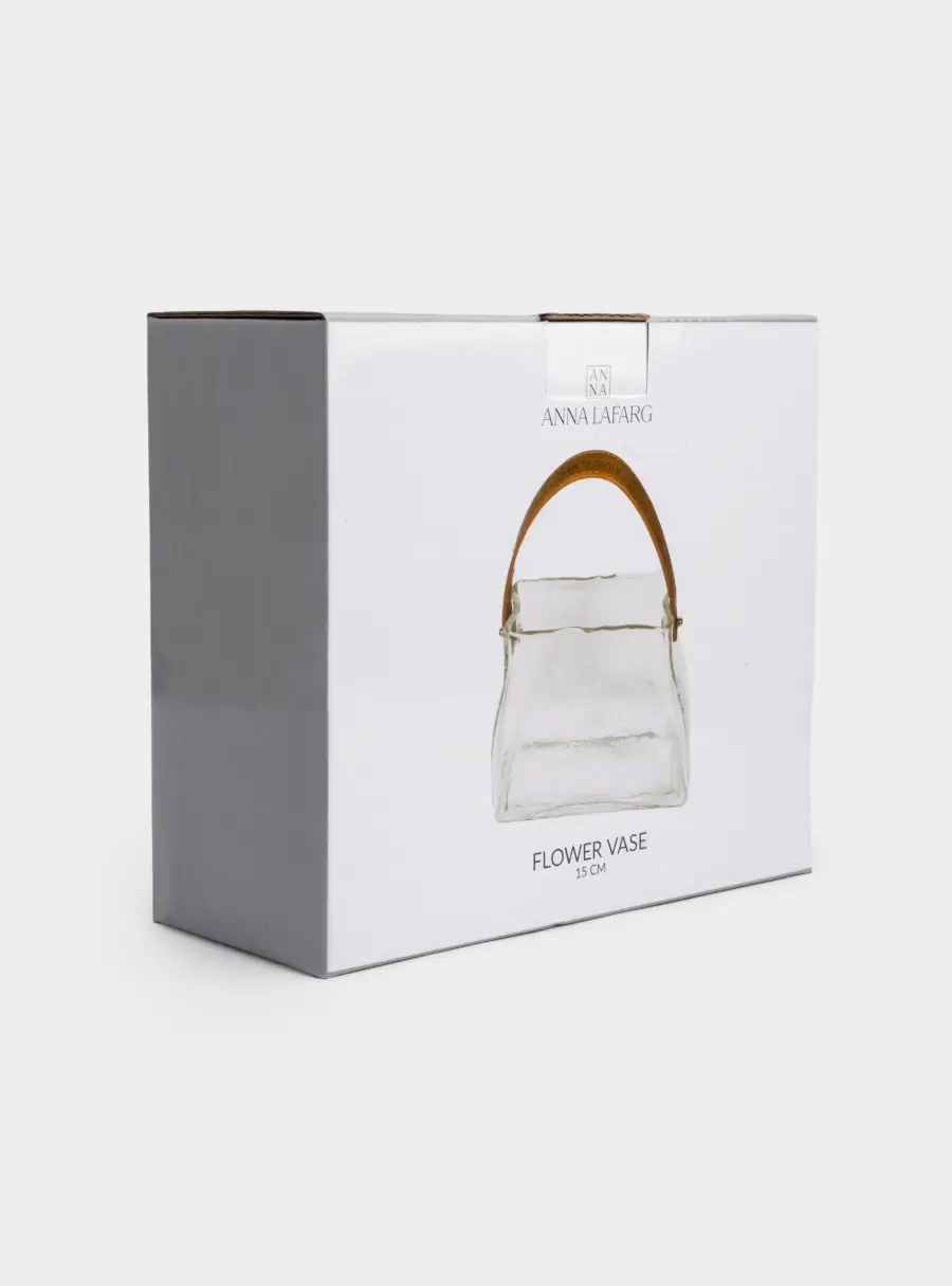 Ваза для цветов, 15 см, декоративная, с ручкой, стекло/полиуретан, Сумка, image-6