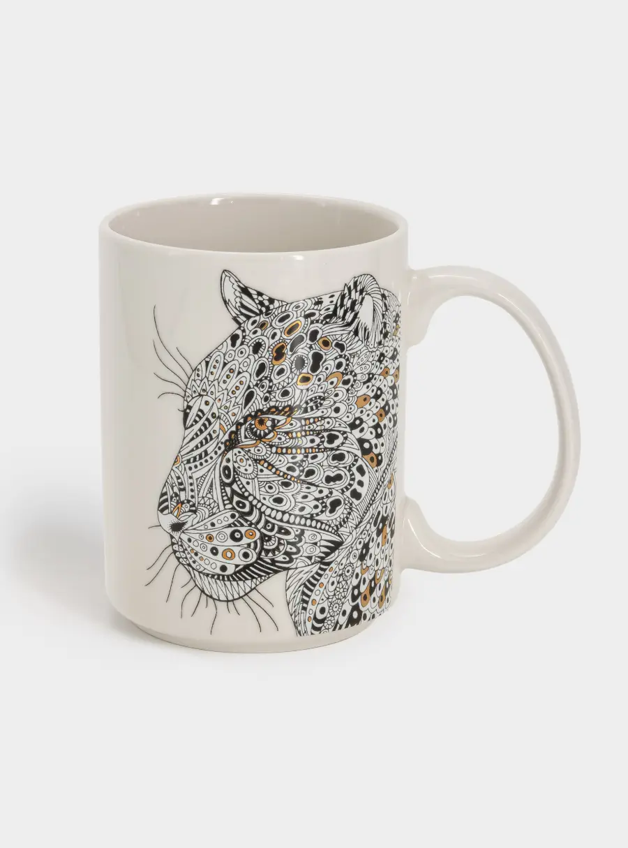 Кружка, 500 мл, фарфор N, белая, Леопард, Wild ,image-0