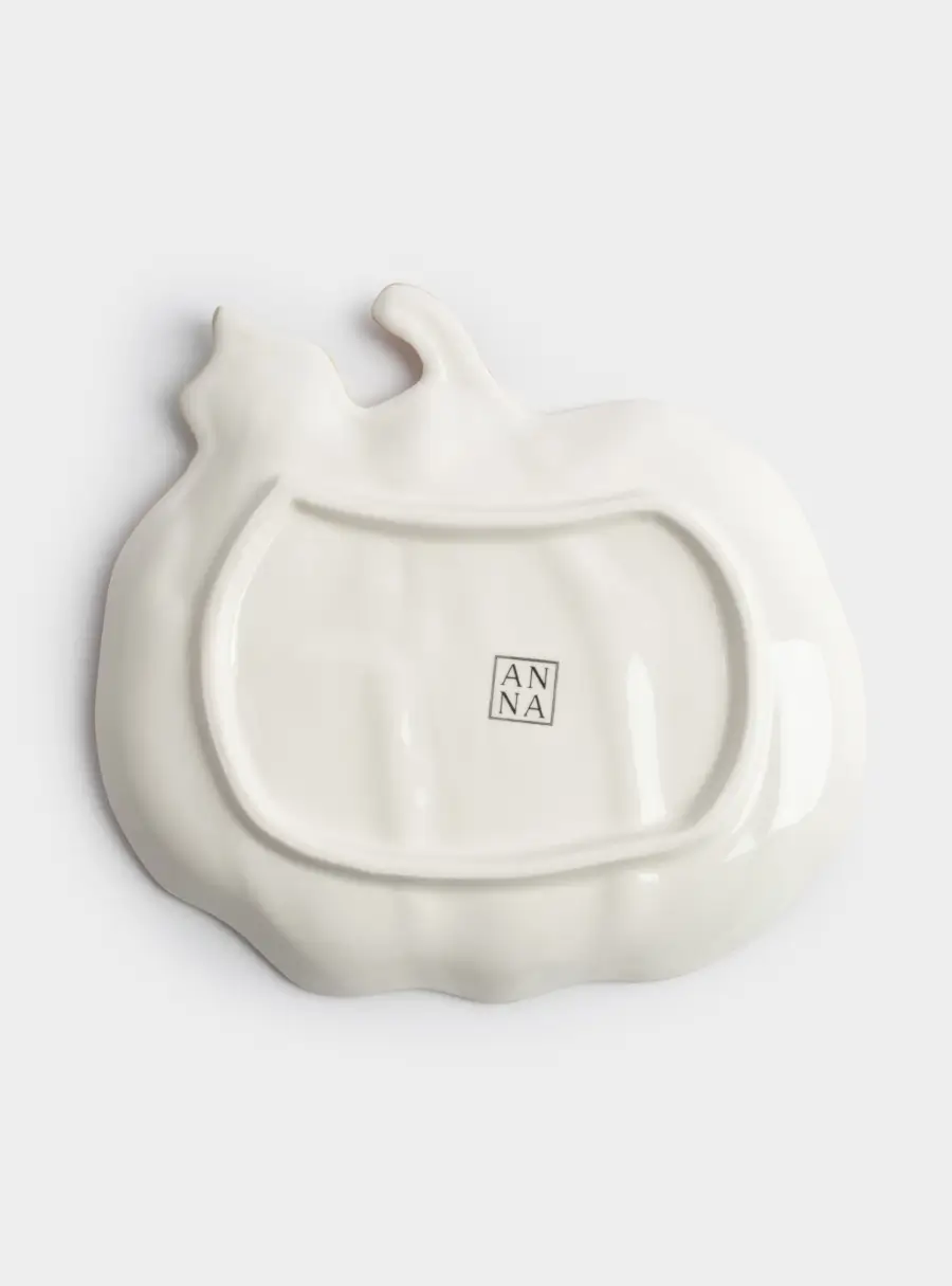 Блюдо, 22 см, керамика, оранжево-зеленое, Тыква, Bright pumpkin, image-6