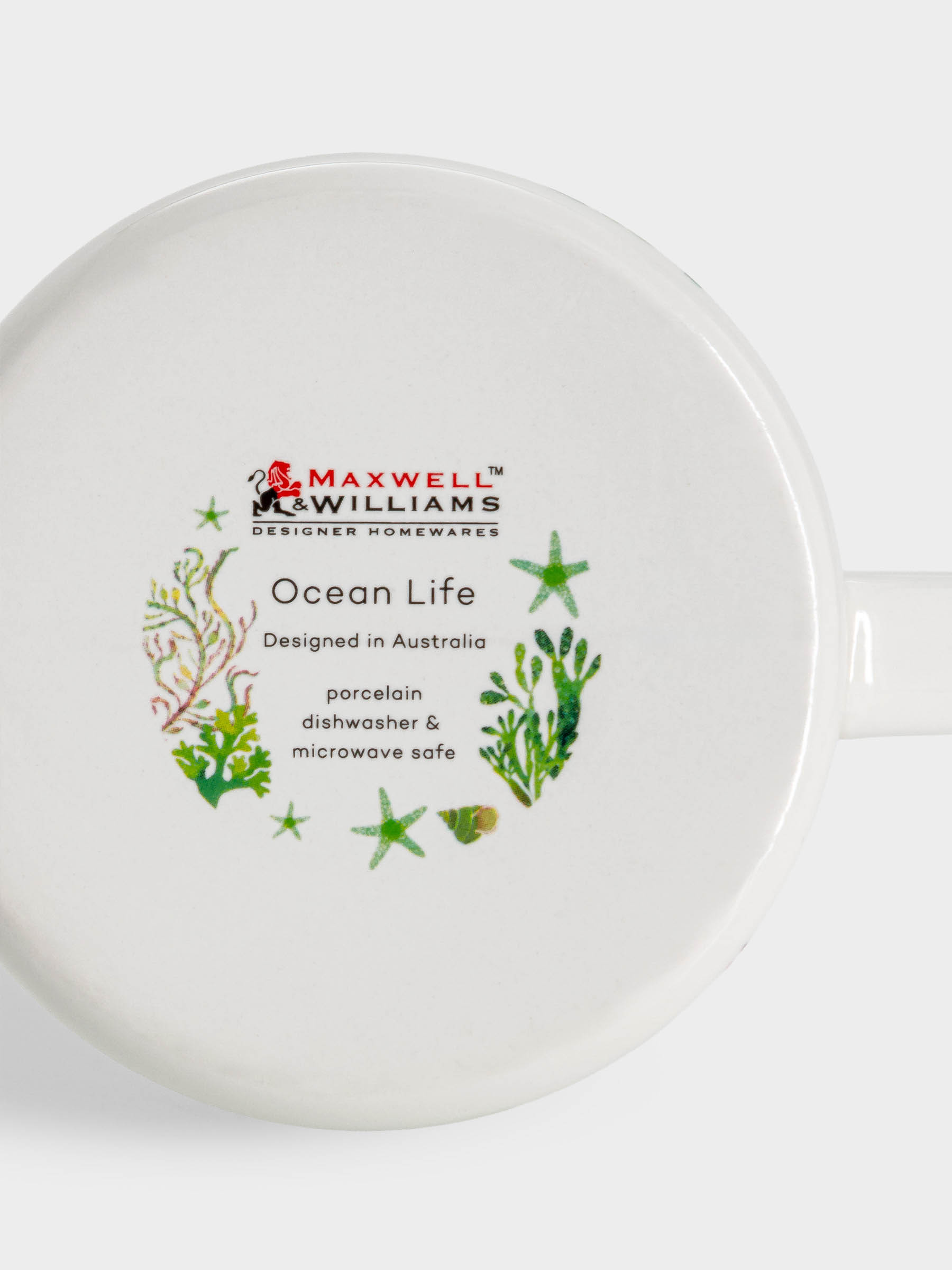 Кружка, 380 мл, фарфор P, белая/зелёная, Морская жизнь, Ocean Life, image-3