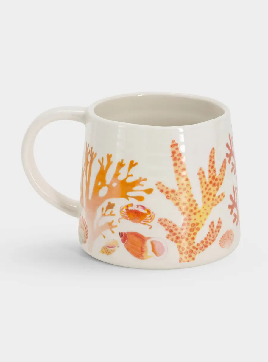 Кружка, 380 мл, фарфор P, белая/оранжевая, Морская жизнь, Ocean Life, image-5