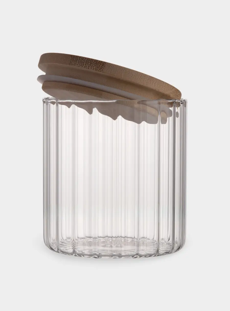 Банка для сыпучих продуктов, 500 мл, стекло Б/бамбук, Grand ,image-2