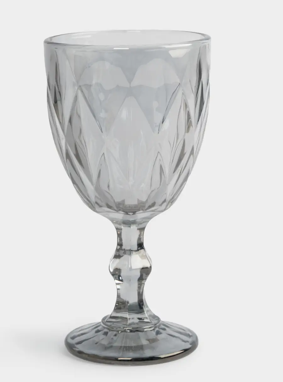 Бокал-кубок для вина, 300 мл, стекло, серый, Diamond color ,image-0