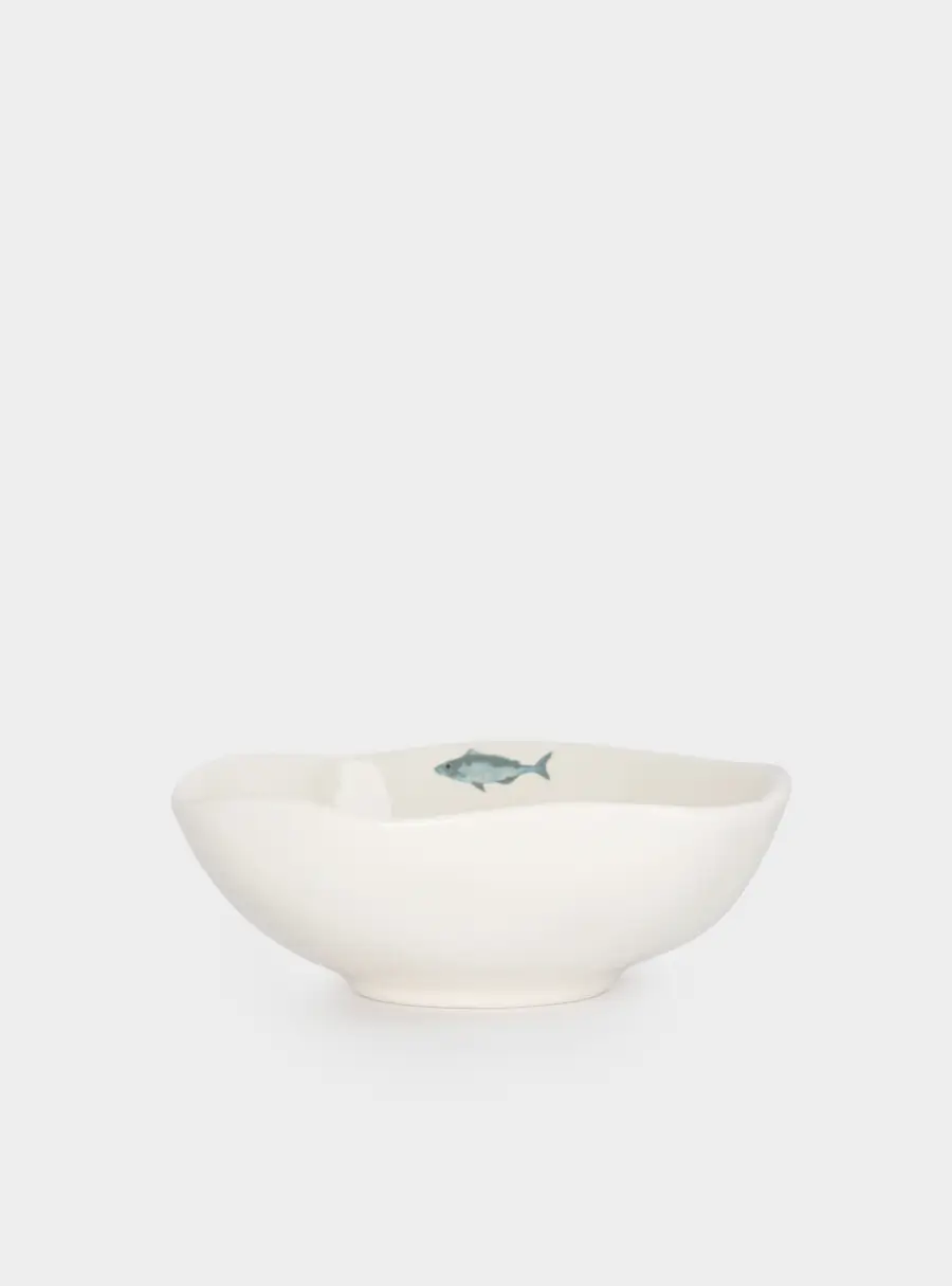 Салатник, 16х6 см, 400 мл, керамика, белый, Рыбка, Sea world ,image-0