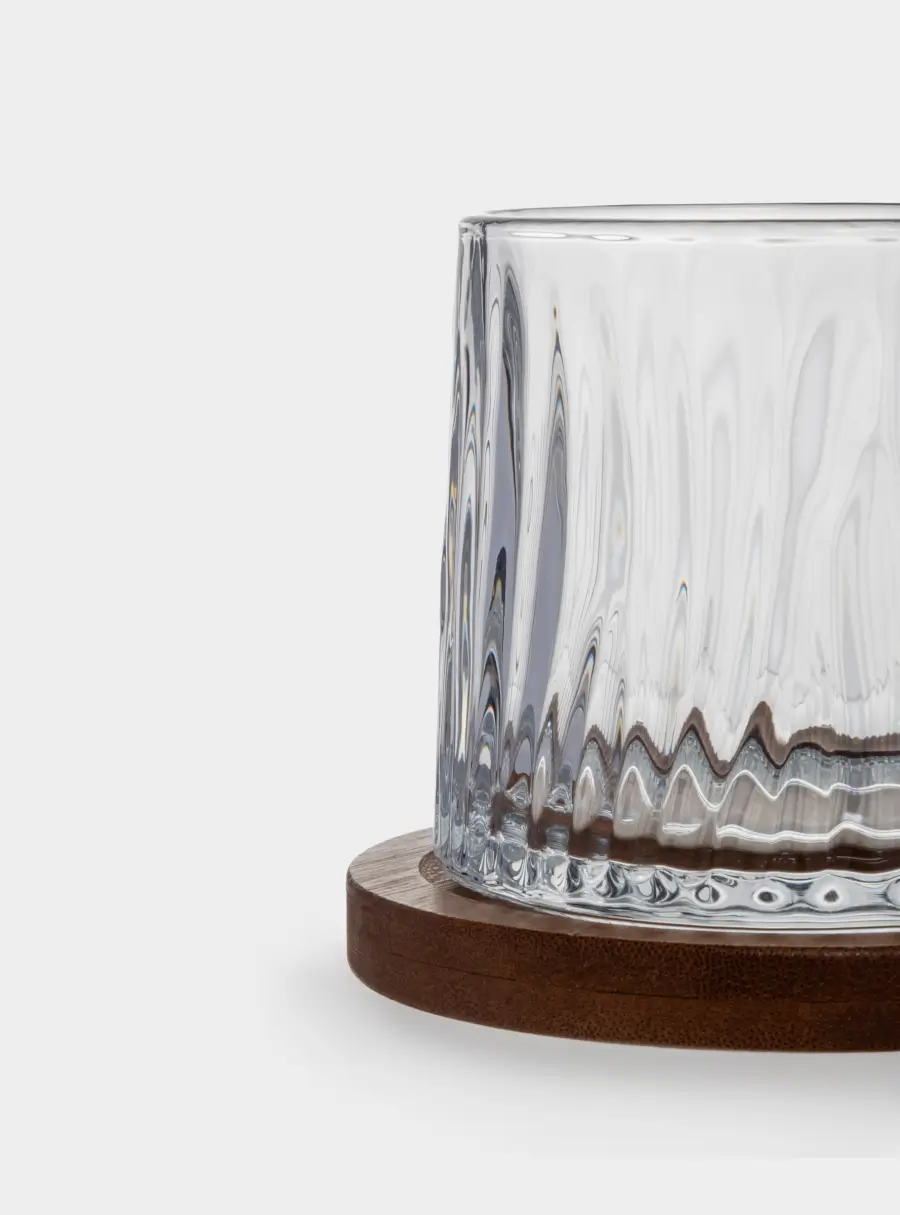 Стакан для виски, 10 см, 280 мл, на подставке, стекло Р/бамбук, Lyric ,image-2