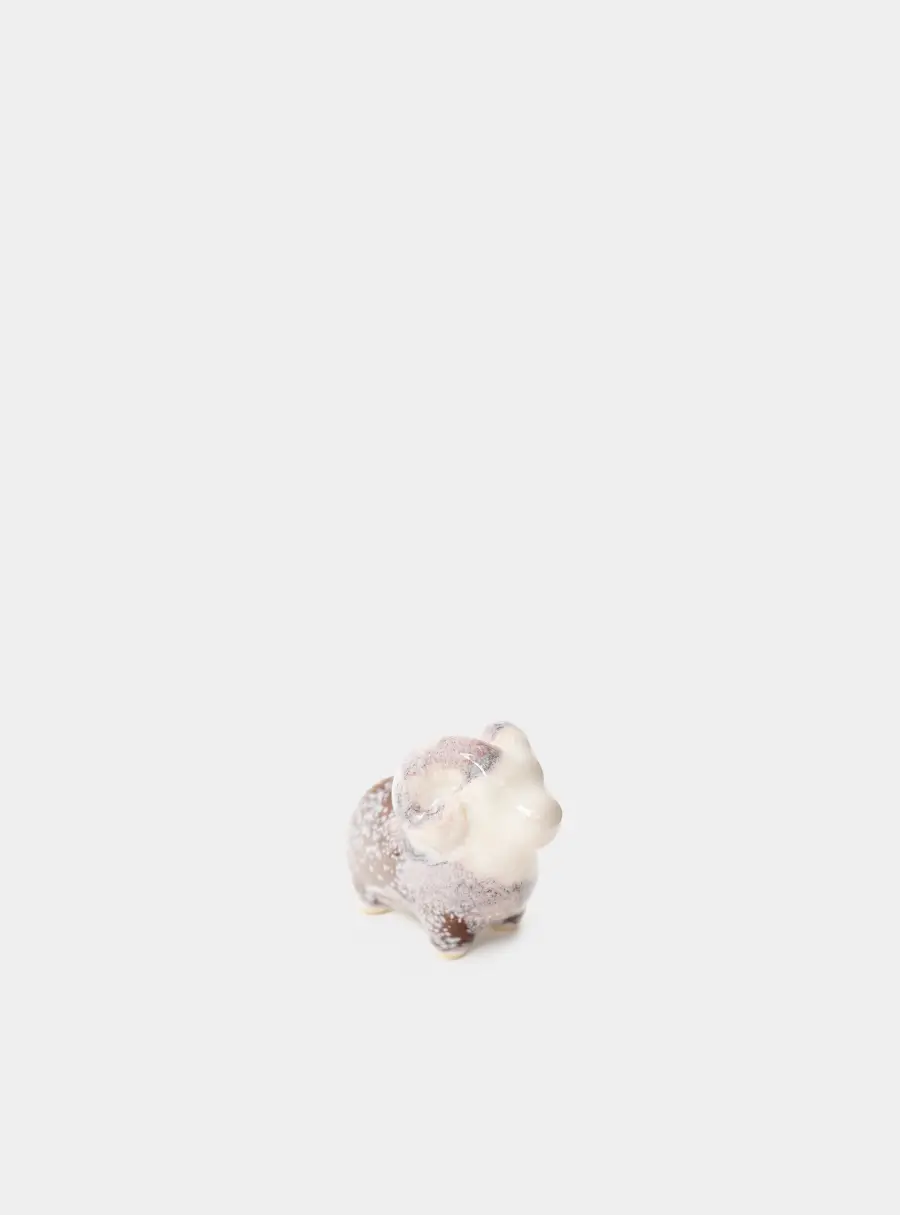 Статуэтка, 6 см, фарфор P, молочно-коричневая, Баран, Sheep ,image-2