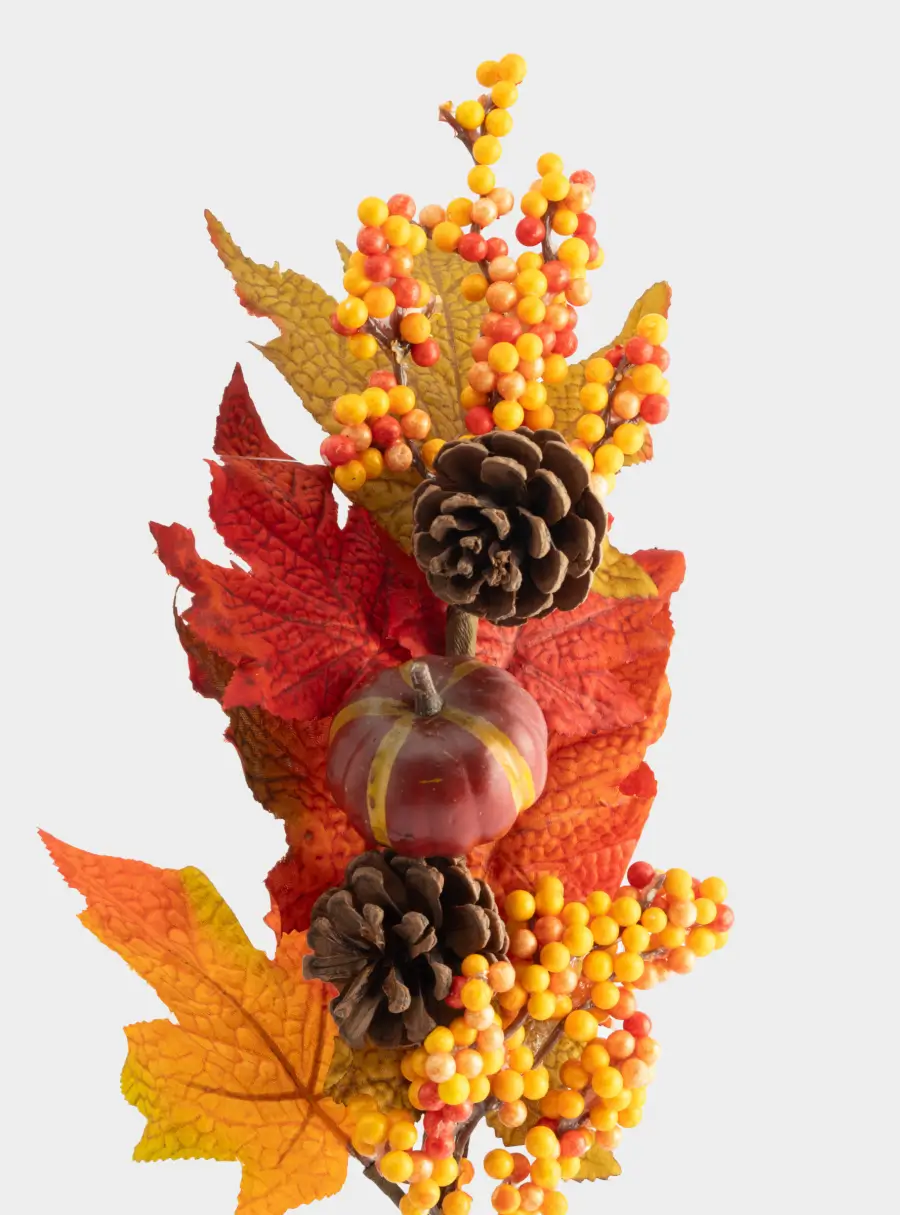 Ветка декоративная, 54 см, полиэстер/пенопласт, Букет с тыквой, Bright pumpkin ,image-1