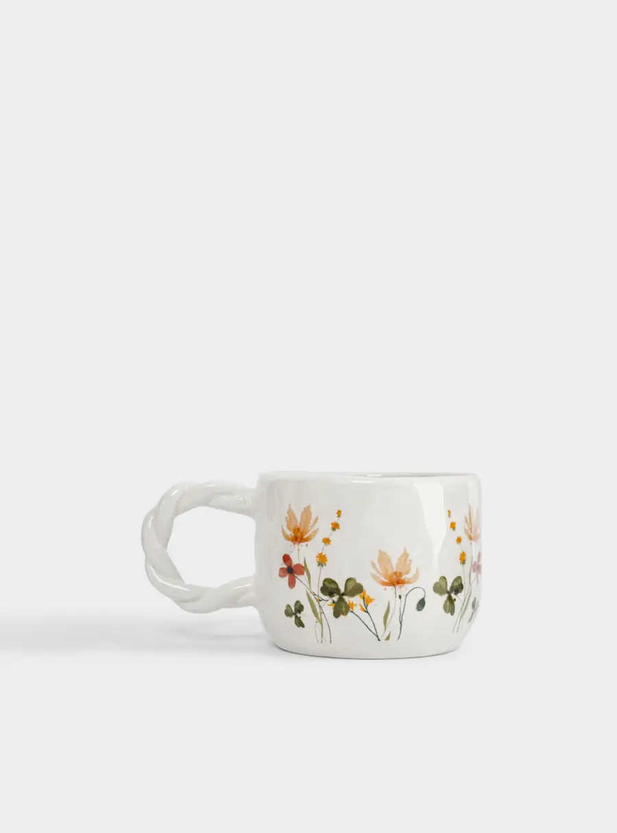 Кружка, 450 мл, керамика D, молочная, Цветы и листья, Autumn motifs, image-5