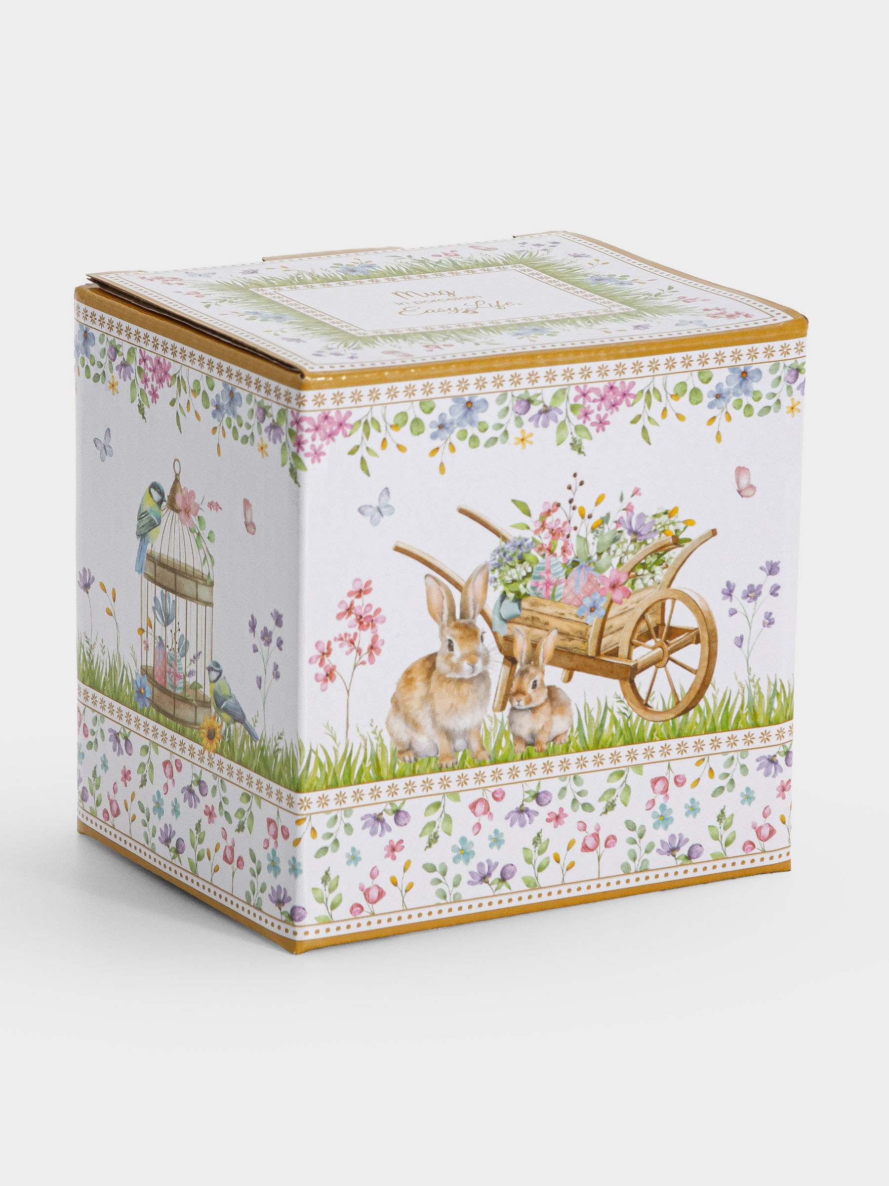 Кружка, 275 мл, фарфор P, белая, Корзина с цветами, Spring Bloom, image-4